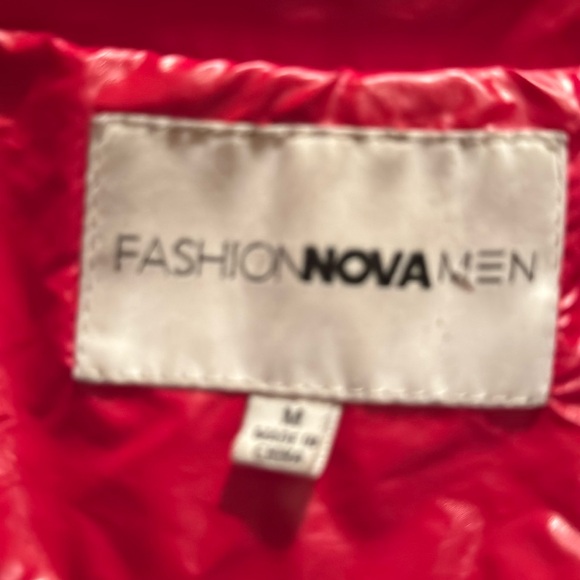 Fashion nova men red puffer jacket - Picture 1 of 7